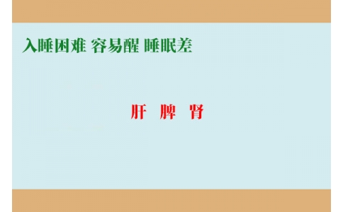 入睡困難調(diào)肝，容易醒調(diào)脾，睡眠差調(diào)腎
